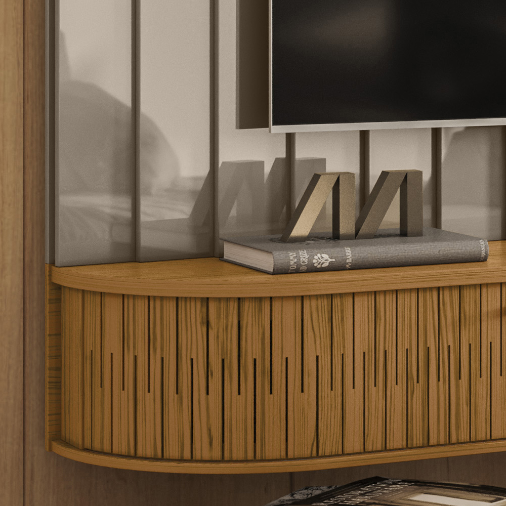 Painel Suspenso TV 75 Pol 207 cm 2901 Fenddi Naturale MDT