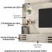 Painel Suspenso Tv 50 Pol 2P 160 cm Select Calacata Off White MADETEC
