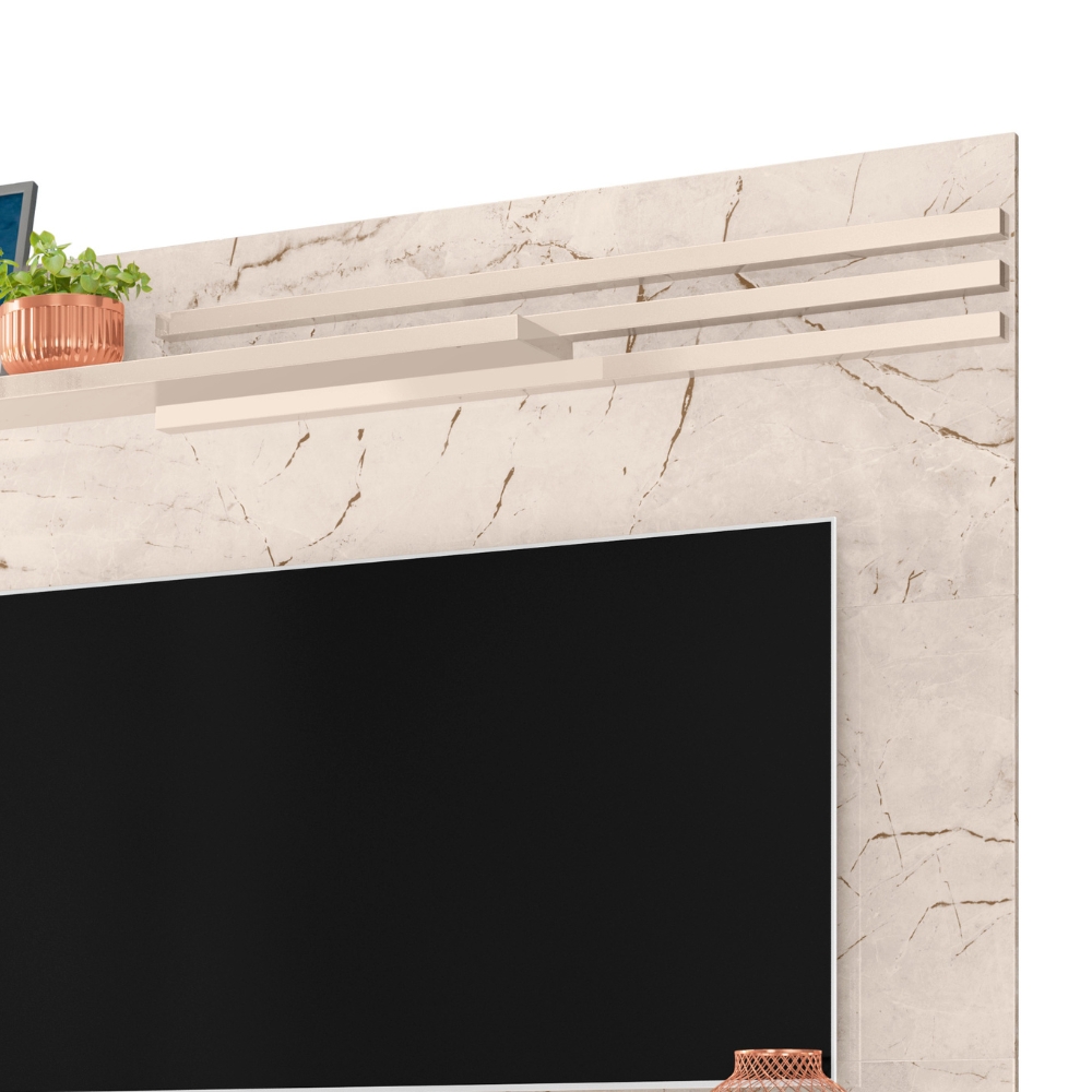 Painel Suspenso Tv 55 Pol 136 cm Sublime Calacata Off White MADETEC