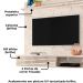 Painel Suspenso Tv 55 Pol 136 cm Sublime Calacata Off White MADETEC
