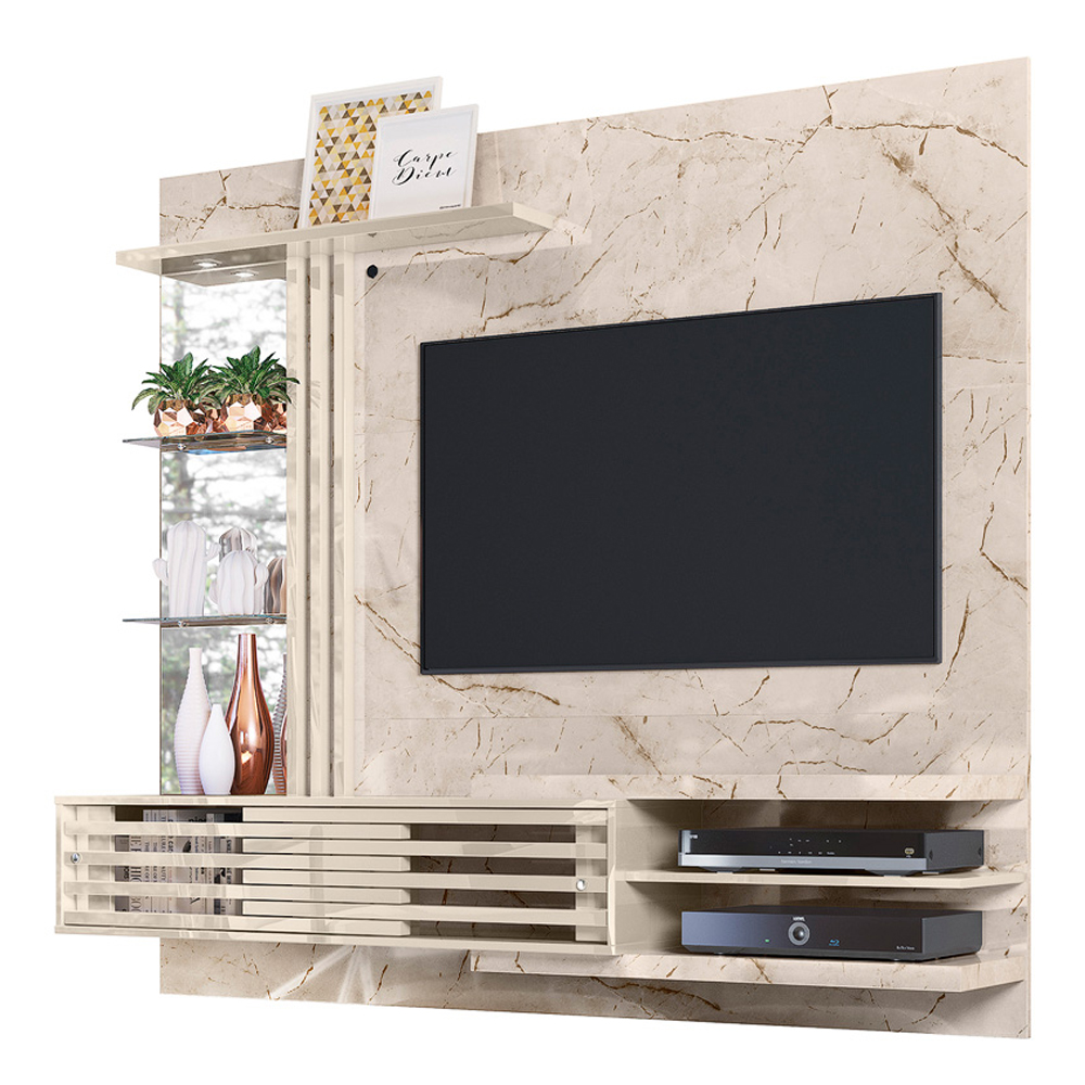 Painel Suspenso Tv 55 Pol 182 cm Frizz Supreme Calacata Off White MADETEC