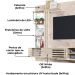 Painel Suspenso Tv 55 Pol 182 cm Frizz Supreme Calacata Off White MADETEC
