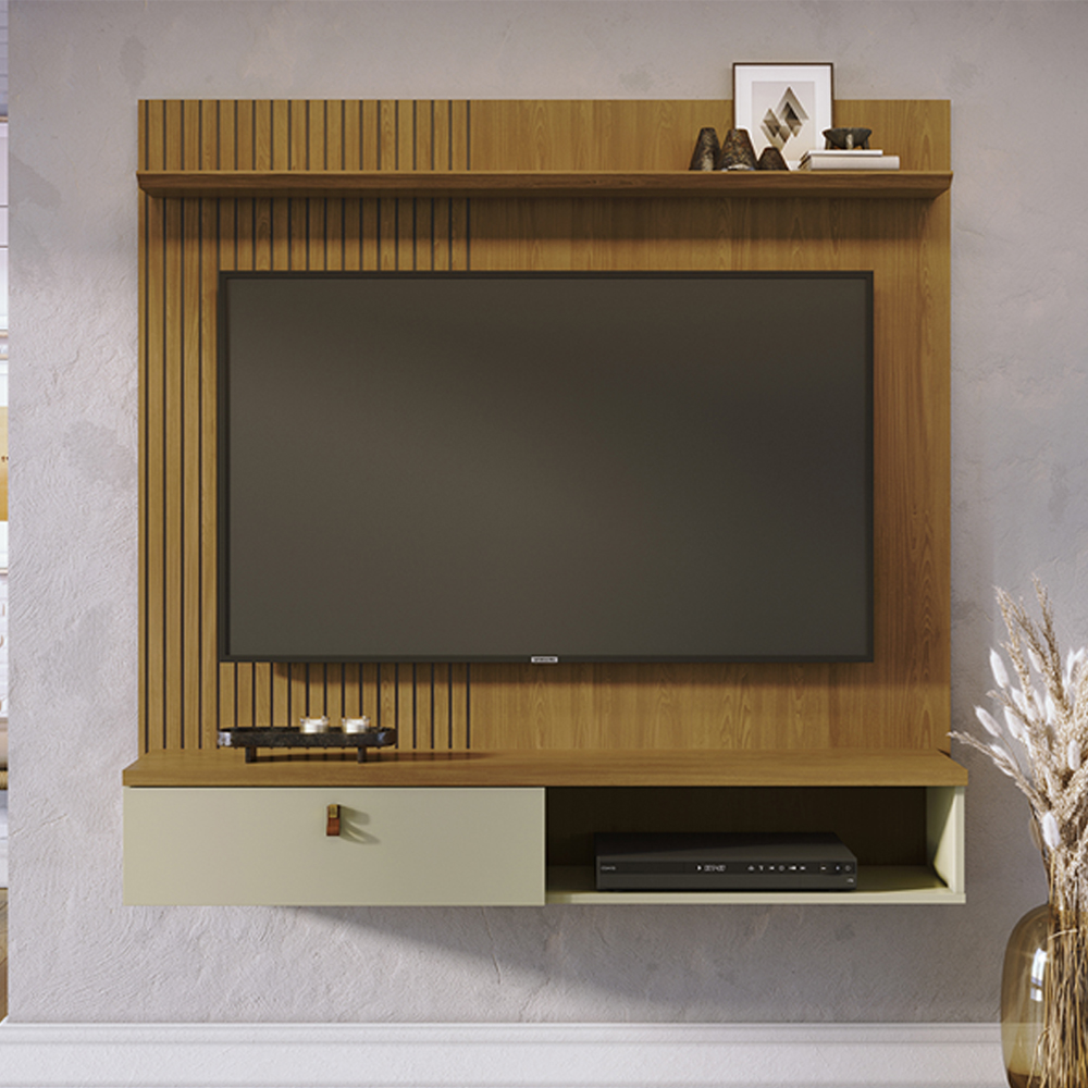 Painel Suspenso Tv 55 Pol 1P 141 cm Iris Cumaru Opala MADETEC