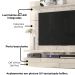 Painel Suspenso Tv 60 Pol 1P 182 cm Lana Calacata Off White MADETEC