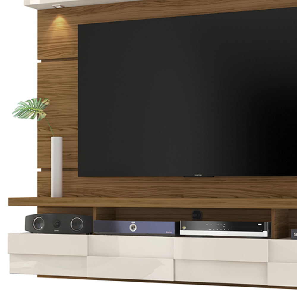 Painel Suspenso Tv 60 Pol 1P 182 cm Lana Naturale Off White MADETEC