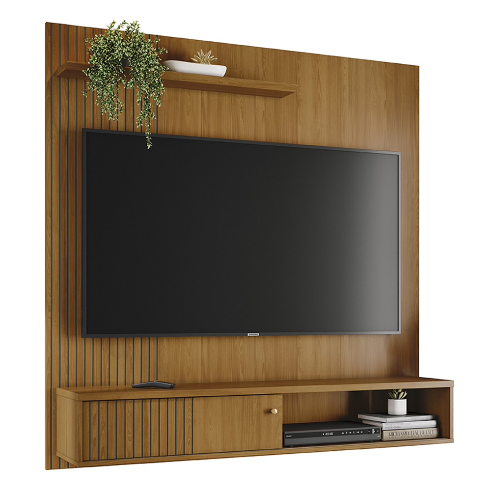 Painel Suspenso Tv 65 Pol 1P 160 cm Aurora Cumaru MADETEC