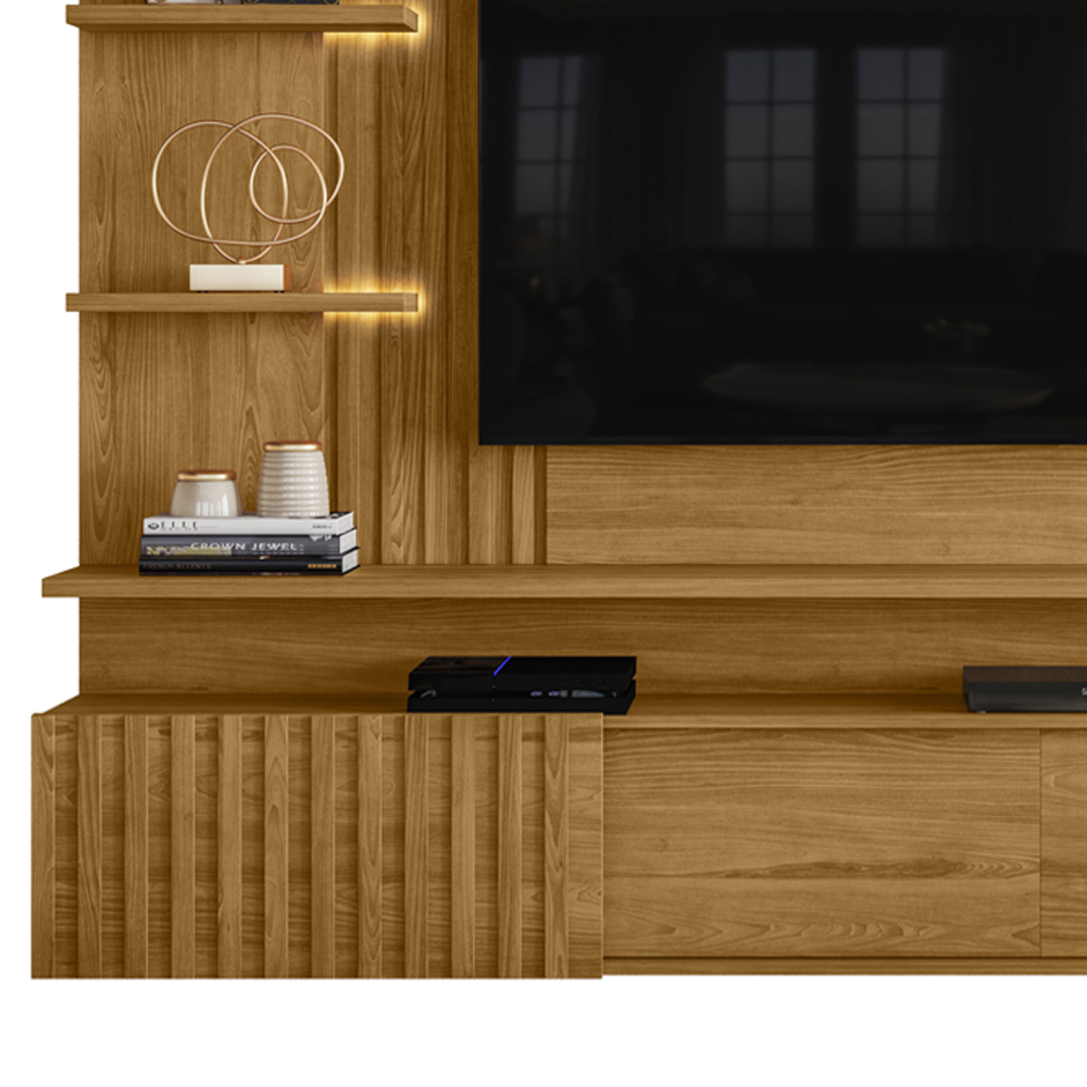 Painel Suspenso Tv 65 Pol 3P 200 cm Atena Cumaru MADETEC