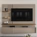 Painel Suspenso Tv 65 Pol 3P 200 cm Atena Fend Naturale MADETEC