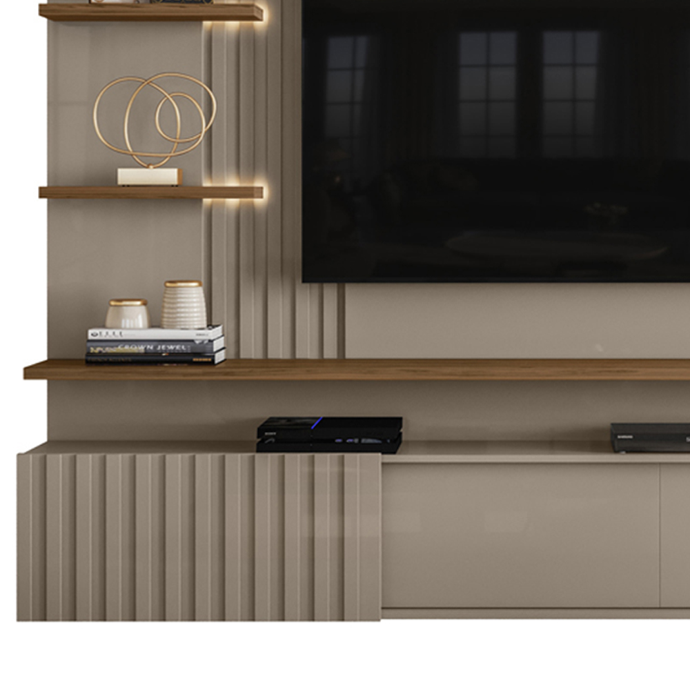 Painel Suspenso Tv 65 Pol 3P 200 cm Atena Fend Naturale MADETEC