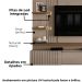 Painel Suspenso Tv 65 Pol 3P 200 cm Atena Fend Naturale MADETEC