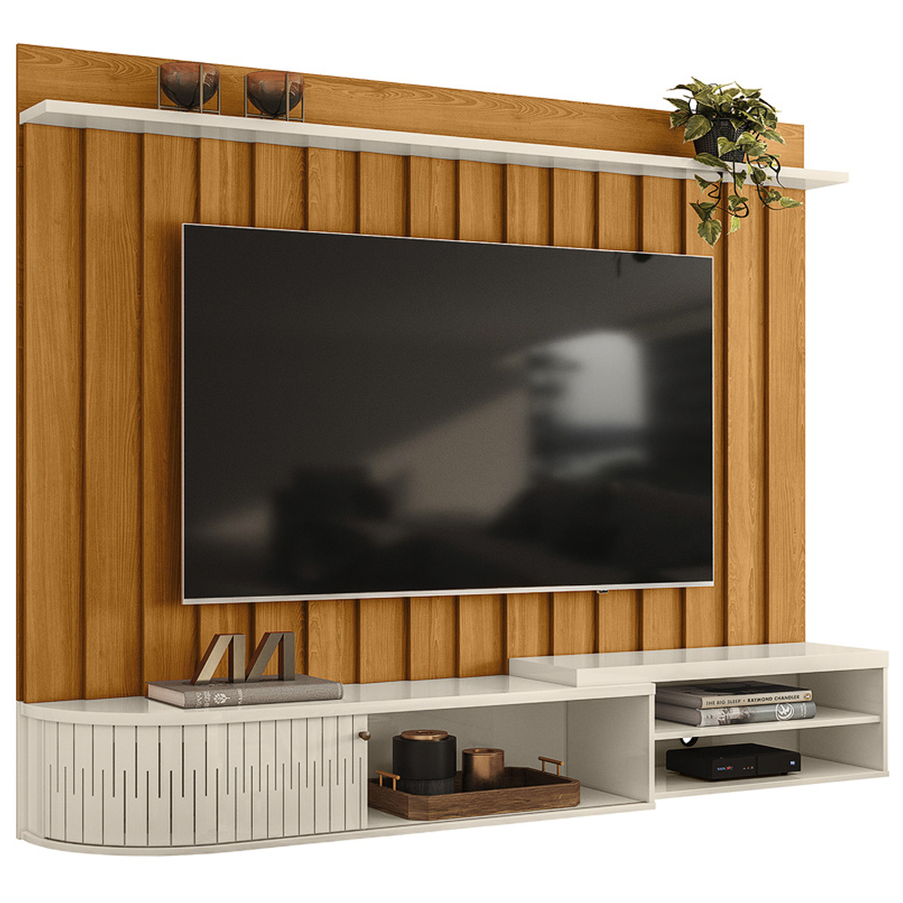 Painel Suspenso Tv 75 Pol 207 cm Imola Cinamomo Off White MADETEC
