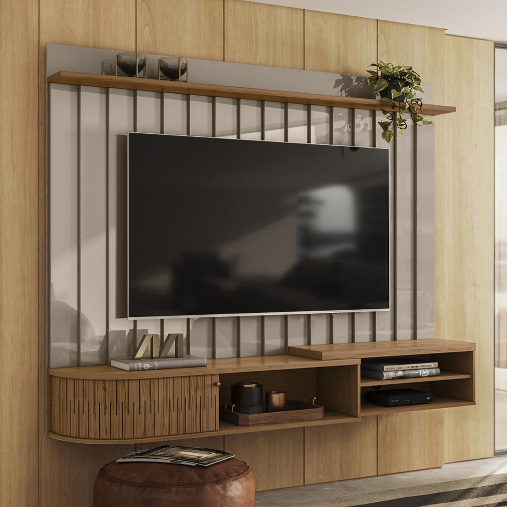 Painel Suspenso Tv 75 Pol 207 cm Imola Fend Naturale MADETEC