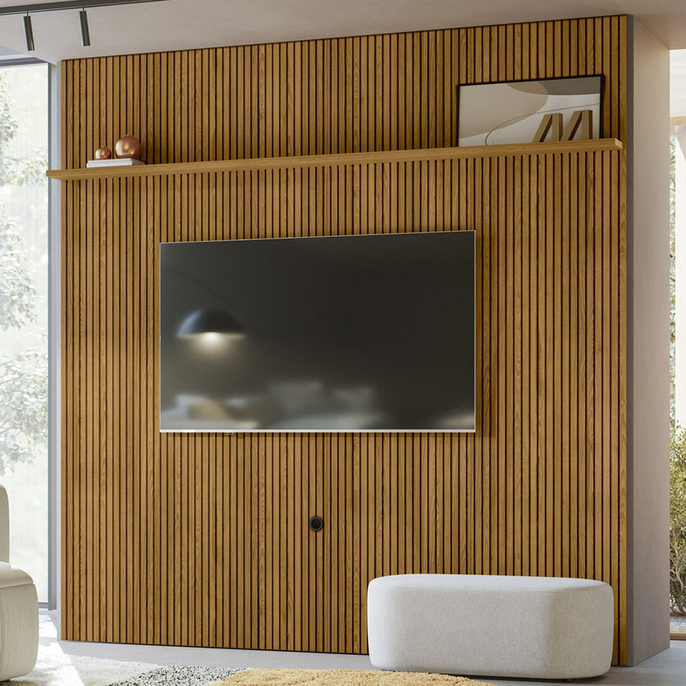 Painel Suspenso Tv 75 Pol 245x238 cm Guapore Cumaru MADETEC