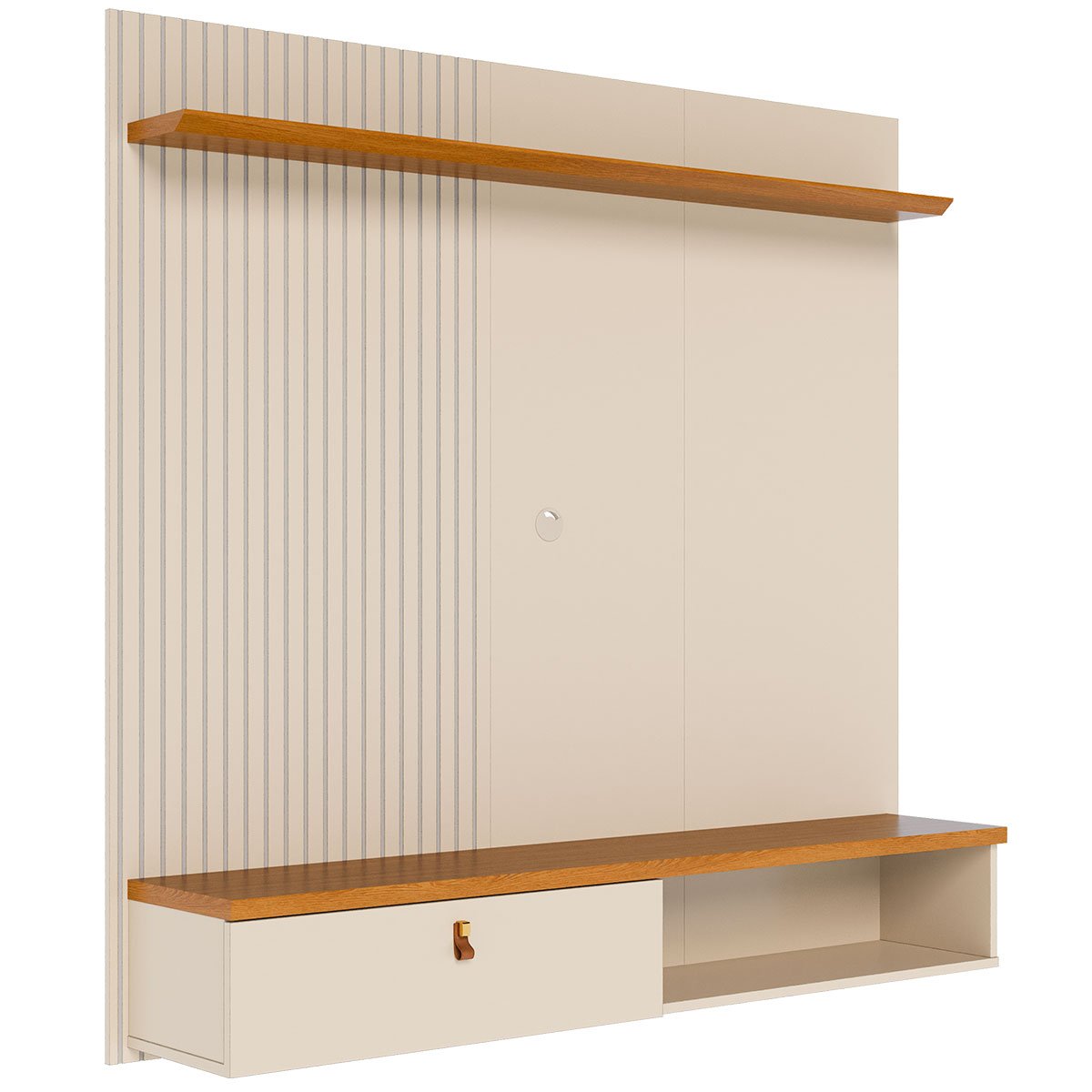 Painel Suspenso para Tv 55 Polegadas 1 Porta Basculante Isis Cinamomo/Off White