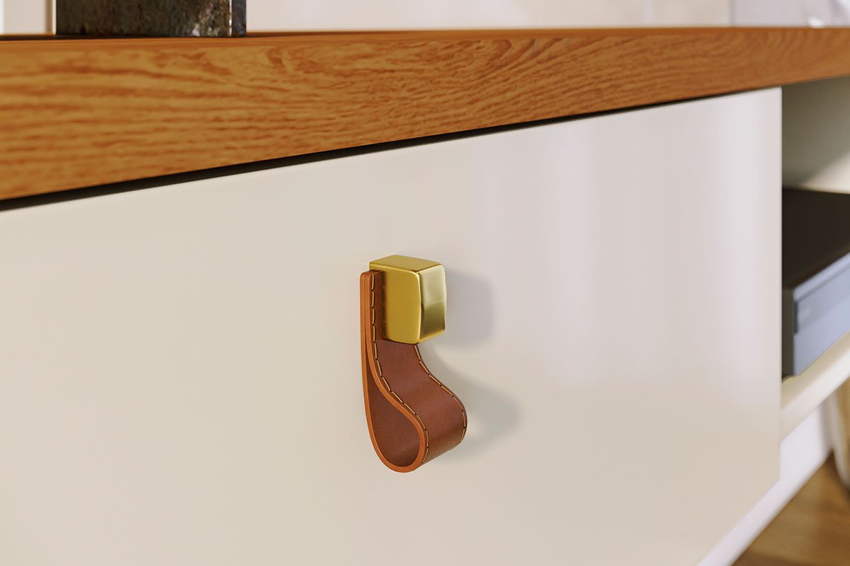 Painel Suspenso para Tv 55 Polegadas 1 Porta Basculante Isis Cinamomo/Off White