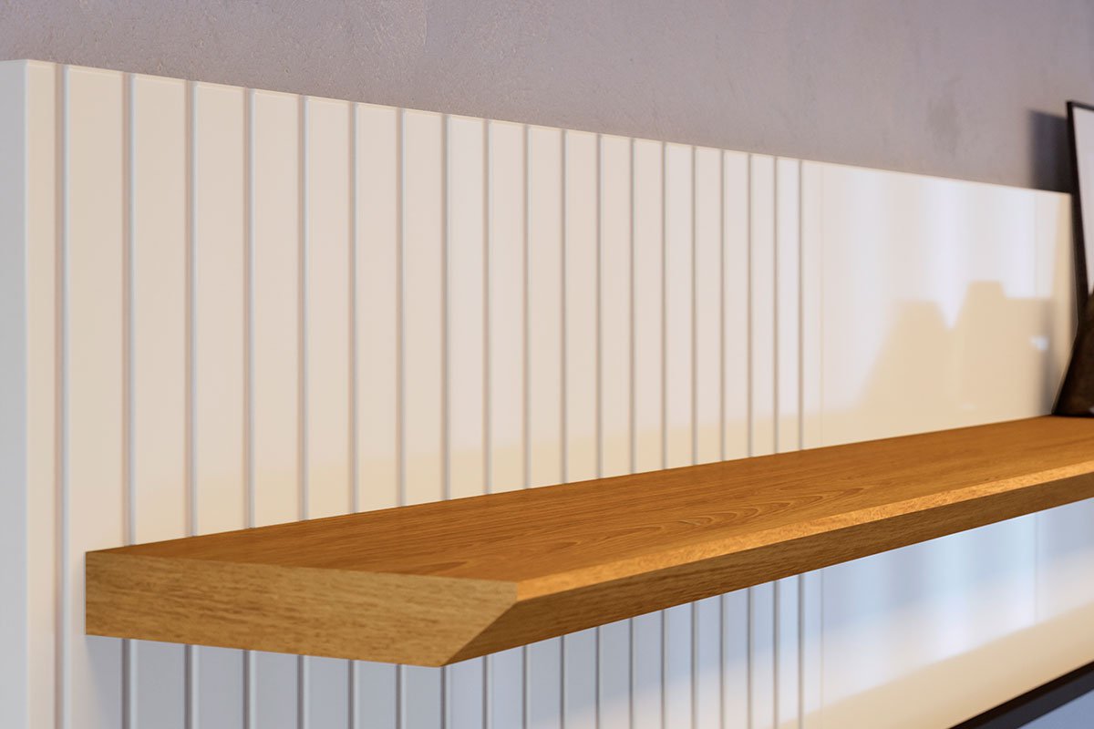 Painel Suspenso para Tv 55 Polegadas 1 Porta Basculante Isis Cinamomo/Off White
