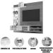 Painel Suspenso para Tv 55 Polegadas com 2 Portas Sidnei Cinamomo/Off White