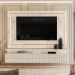 Painel Suspenso para Tv 75 Polegadas Ripado com Led Hera Calacata/Off White