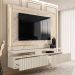 Painel Suspenso para Tv 75 Polegadas Ripado com Led Hera Calacata/Off White