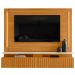 Painel Suspenso para Tv 75 Polegadas Ripado com Led Hera Cinamomo/Off White