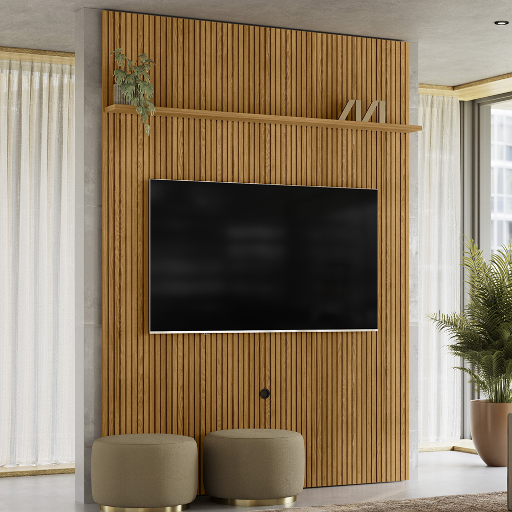 Painel Tv 65 Pol 245X179 cm New Interlagos Cumaru MADETEC