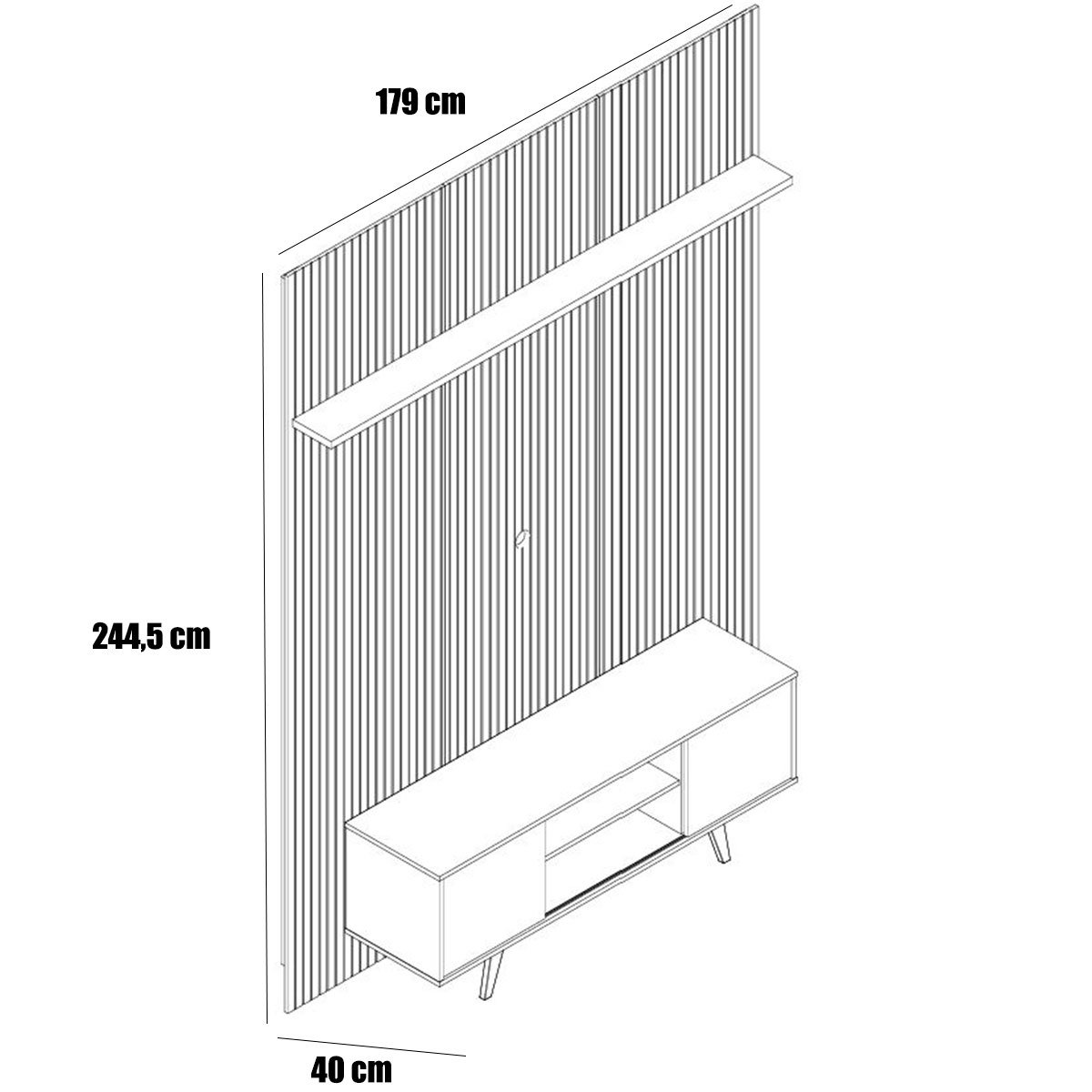 Painel para TV 65 Polegadas Composição Bancada Panor Cinamomo/Off White