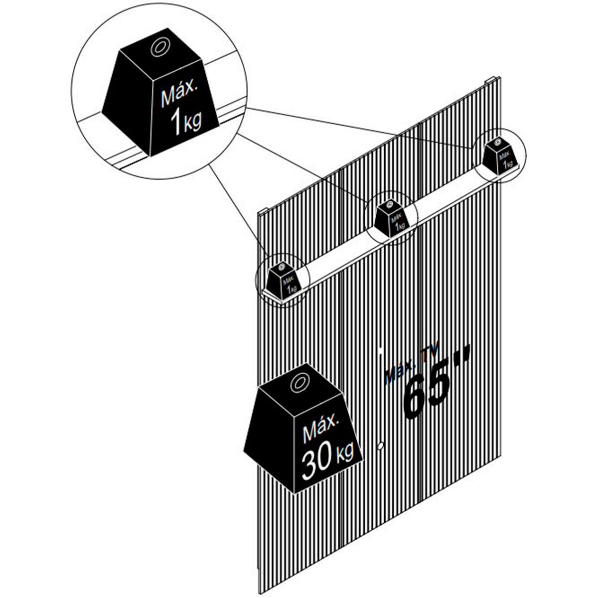 Painel para TV 65 Polegadas Composição Bancada Premax Cumaru/Opala