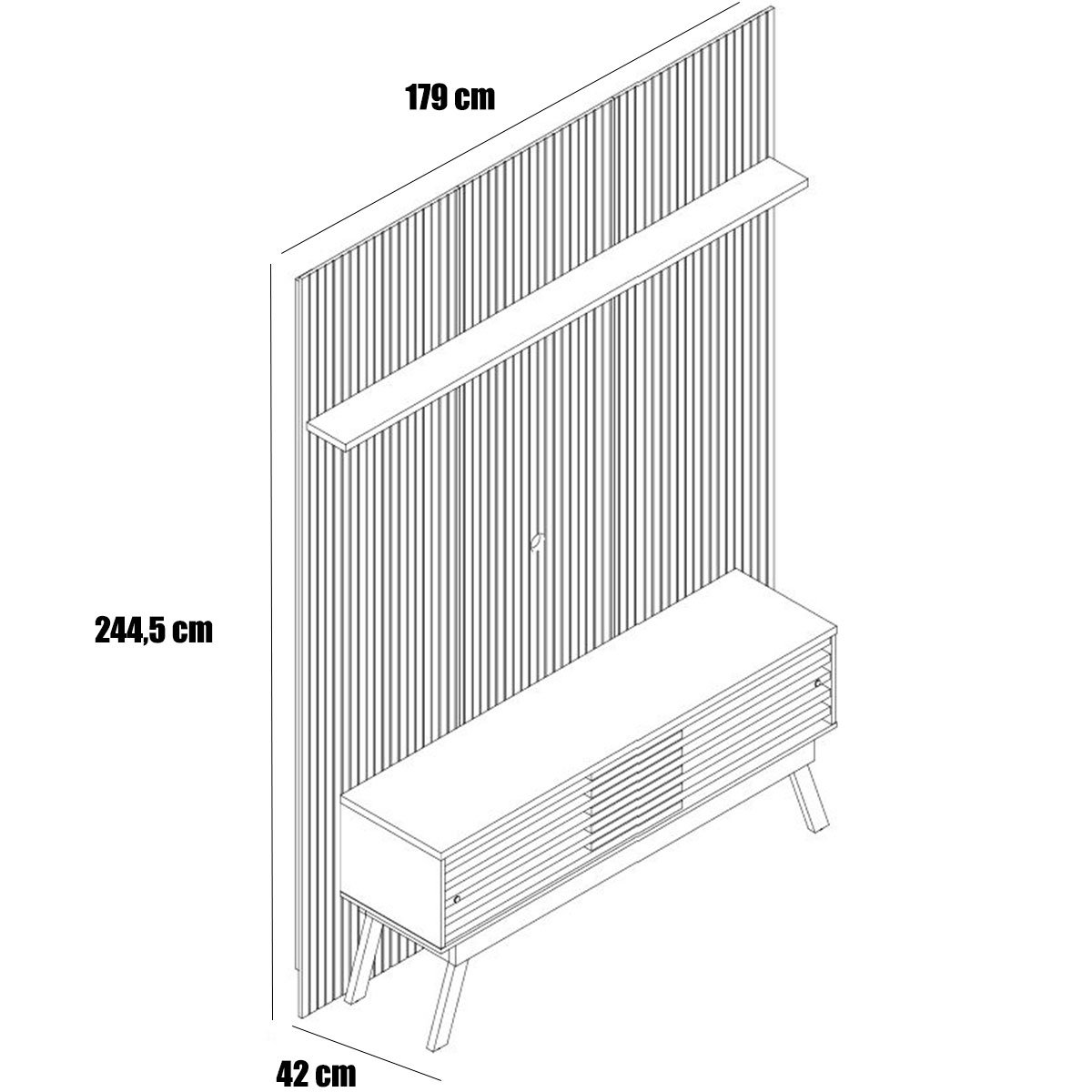 Painel para TV 65 Polegadas Composição Bancada Premax Naturale/Off White