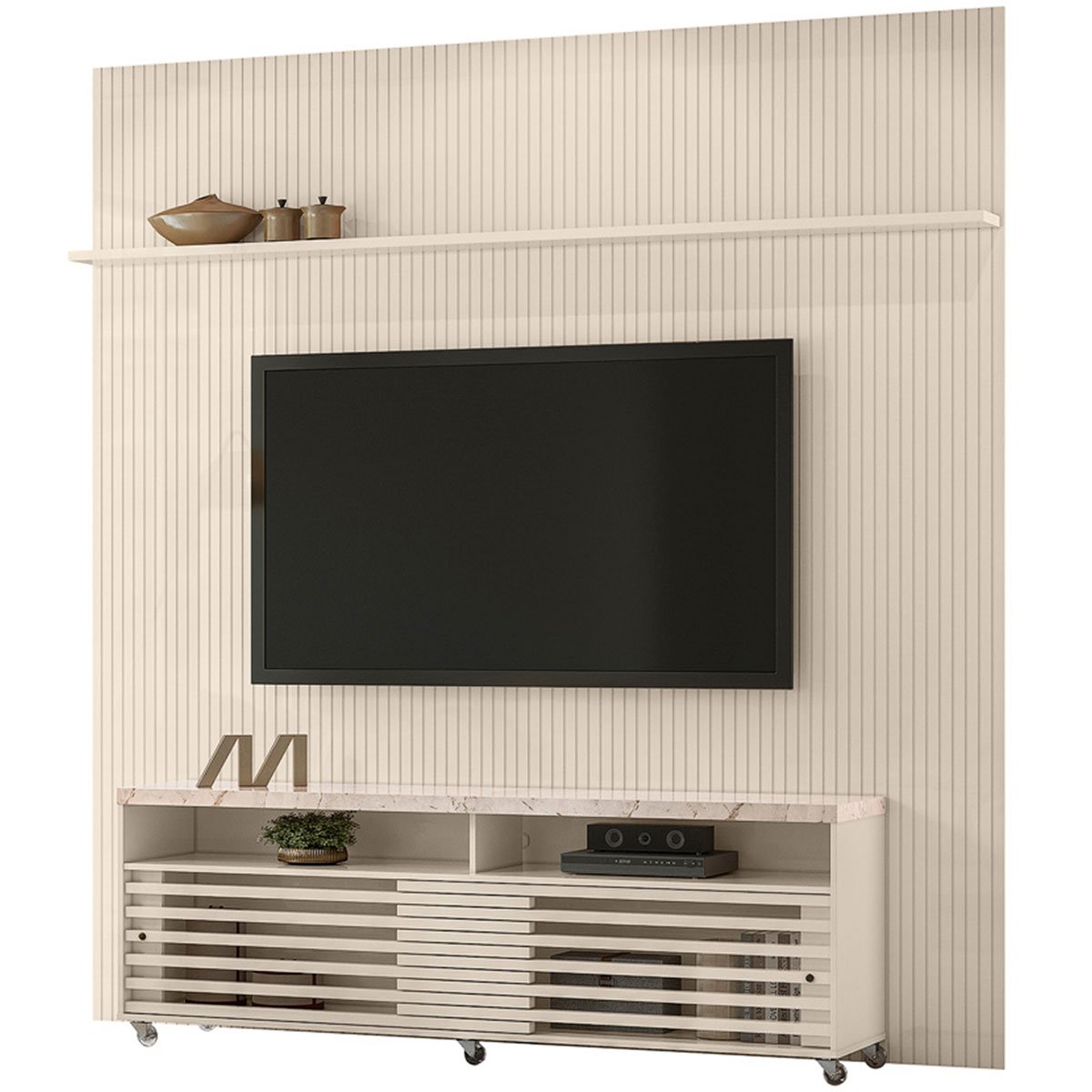 Painel para TV 75 Polegadas Composição Bancada Prestigio Calacata/Off White