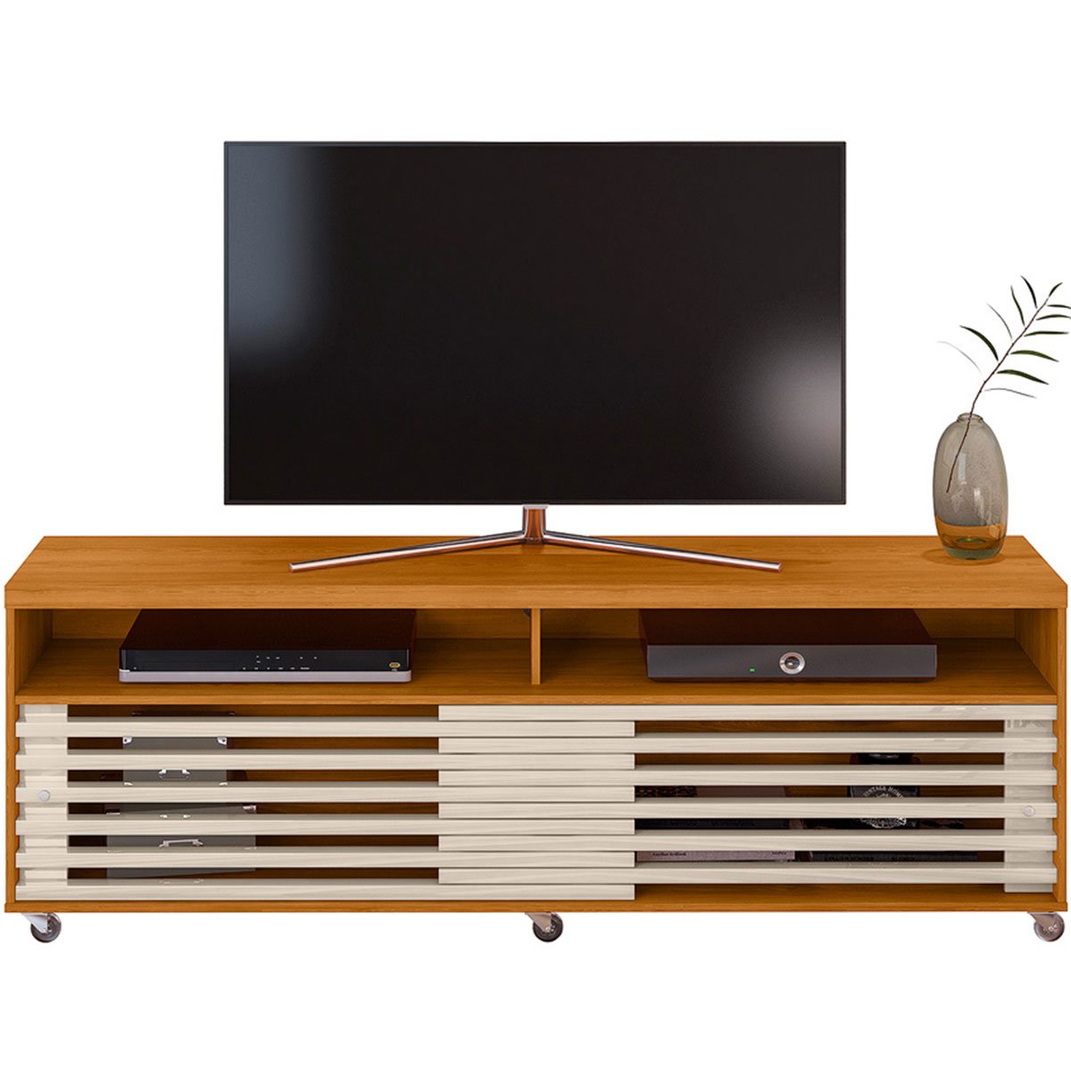 Painel para TV 75 Polegadas Composição Bancada Prestigio Cinamomo/Off White