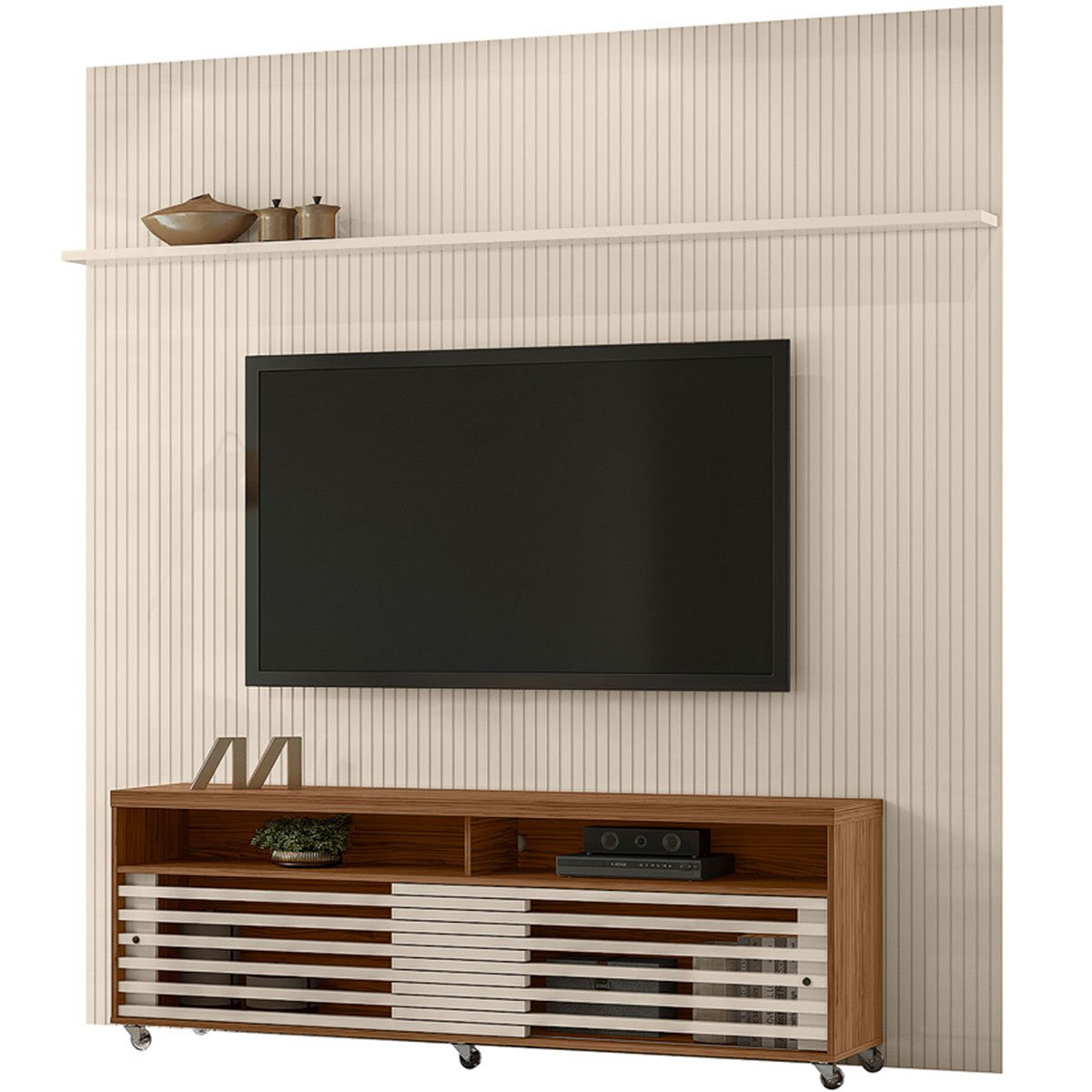 Painel para TV 75 Polegadas Composição Bancada Prestigio Naturale/Off White