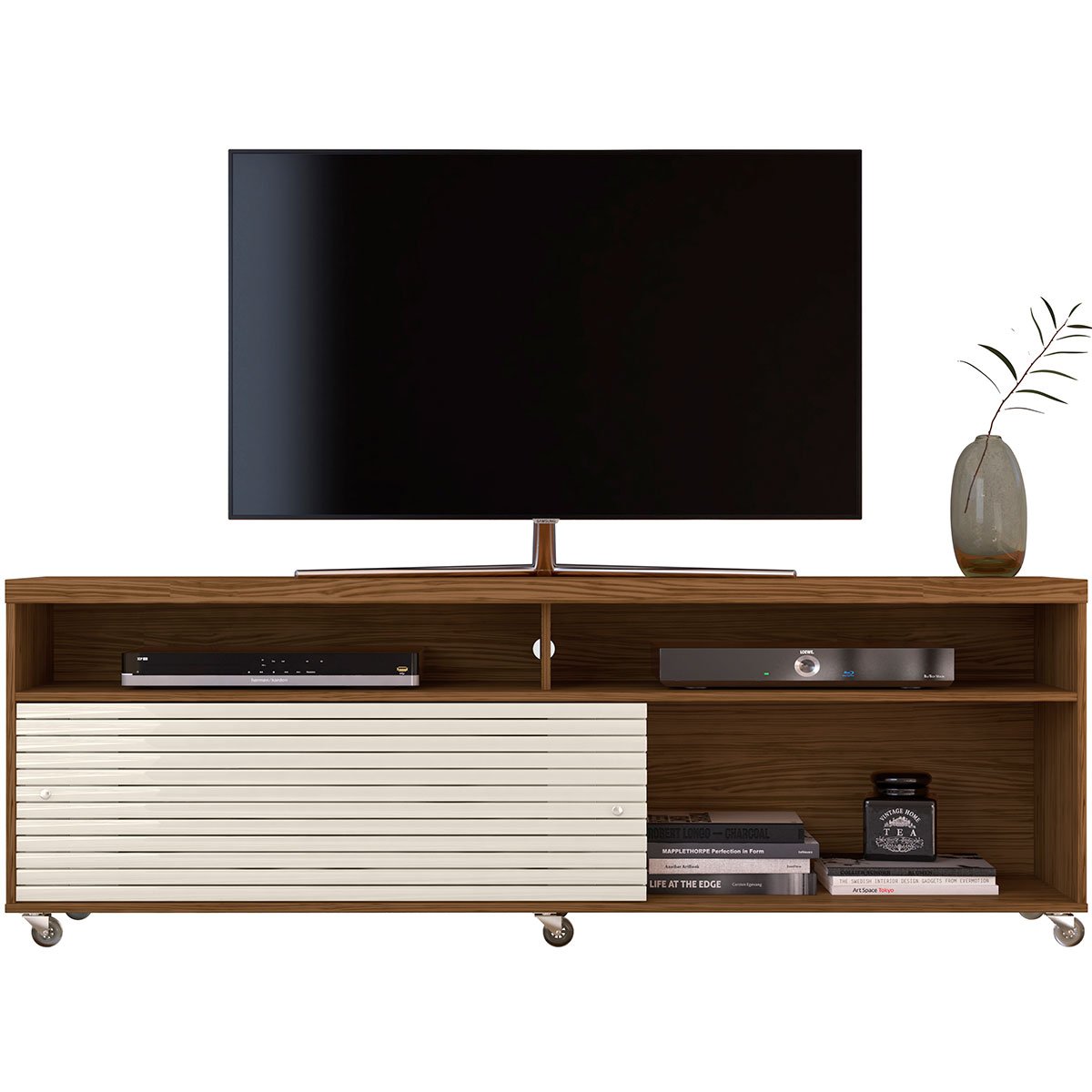 Painel para TV 75 Polegadas Composição Bancada Prestigio Naturale/Off White