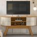 Rack Bancada 136 cm TV 55 Pol 5091 Naturale Off White MDT
