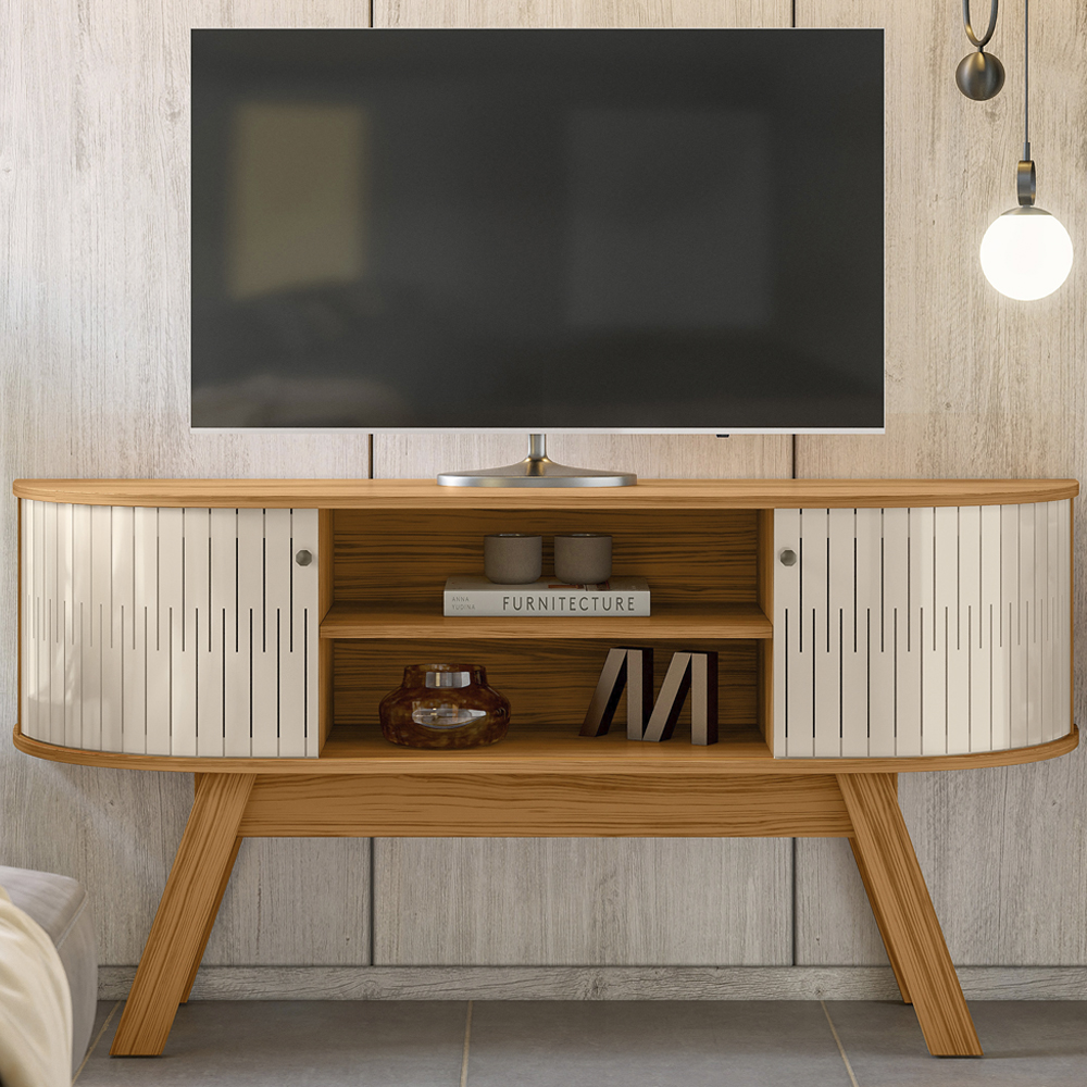 Rack Bancada 136 cm TV 55 Pol 5091 Naturale Off White MDT