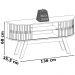 Rack Bancada 136 cm TV 55 Pol 5091 Naturale Off White MDT