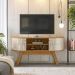Rack Bancada 136 cm TV 55 Pol 5091 Naturale Off White MDT