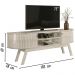 Rack Bancada 183 cm TV 75 Pol 5111 Calacata Off White MDT