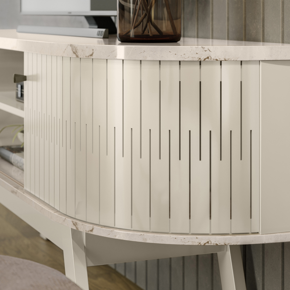 Rack Bancada 183 cm TV 75 Pol 5111 Calacata Off White MDT