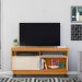 Rack Bancada Abel 1 Porta de Correr Para Tv de 50" Polegadas Cinamomo/Off White