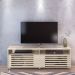 Rack Bancada Foz 2 Portas Rodízios TV até 75 Polegadas  Calacata/Off White