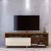Rack Bancada Foz 2 Portas Rodízios TV até 75 Polegadas  Naturale/Off White