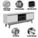 Rack Bancada Mundi 2 Portas para Tv de 75" Polegadas Cinamomo/Off White