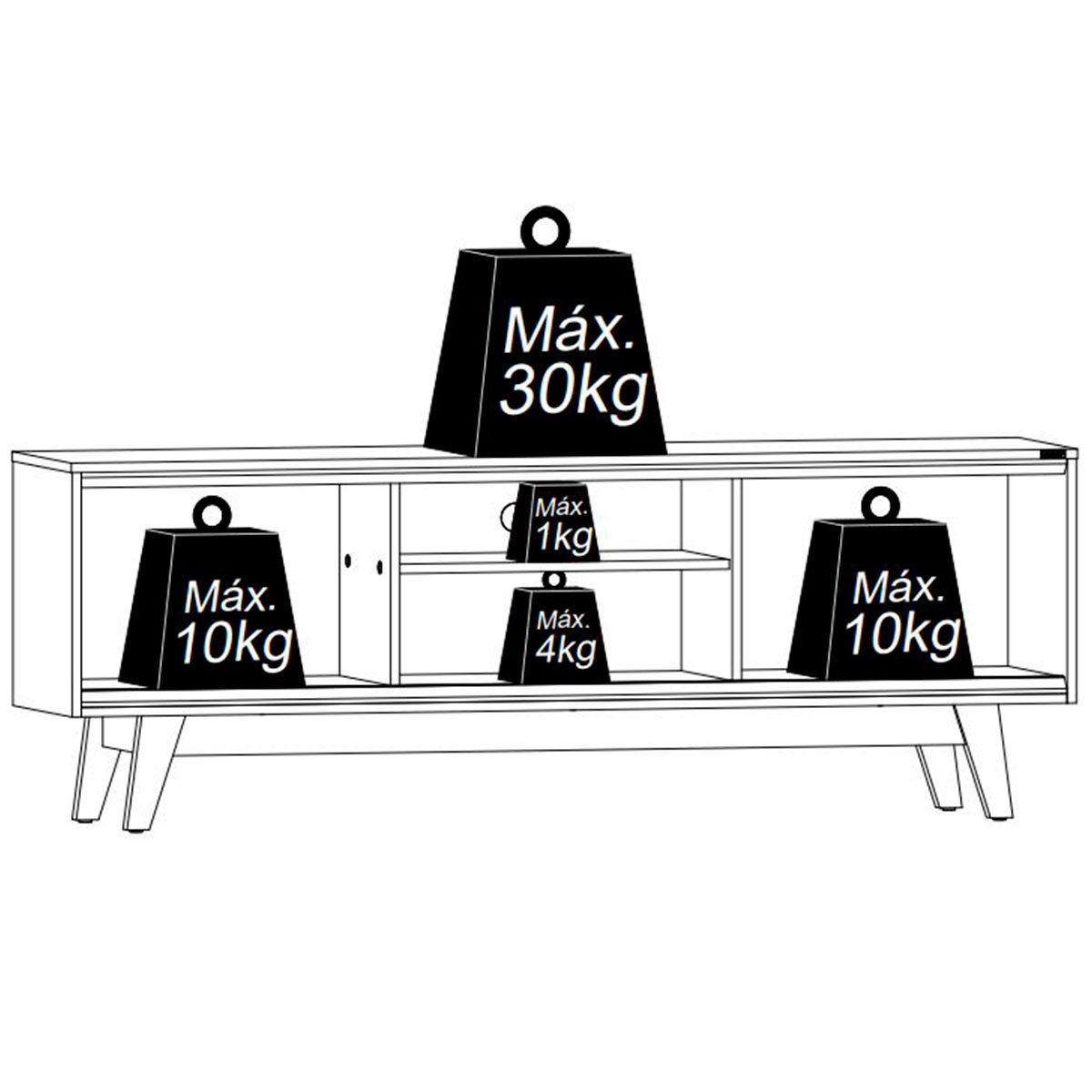Rack Bancada Mundi 2 Portas para Tv de 75" Polegadas Cumaru