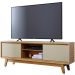 Rack Bancada Mundi 2 Portas para Tv de 75" Polegadas Cumaru/Opala