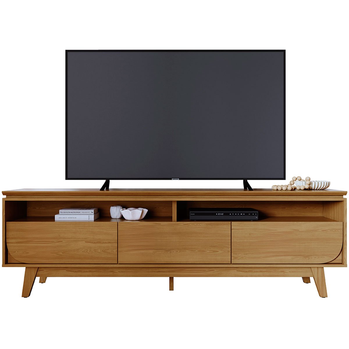 Rack Bancada Serena 3 Gavetas Para Tv de 75" Polegadas Cumaru