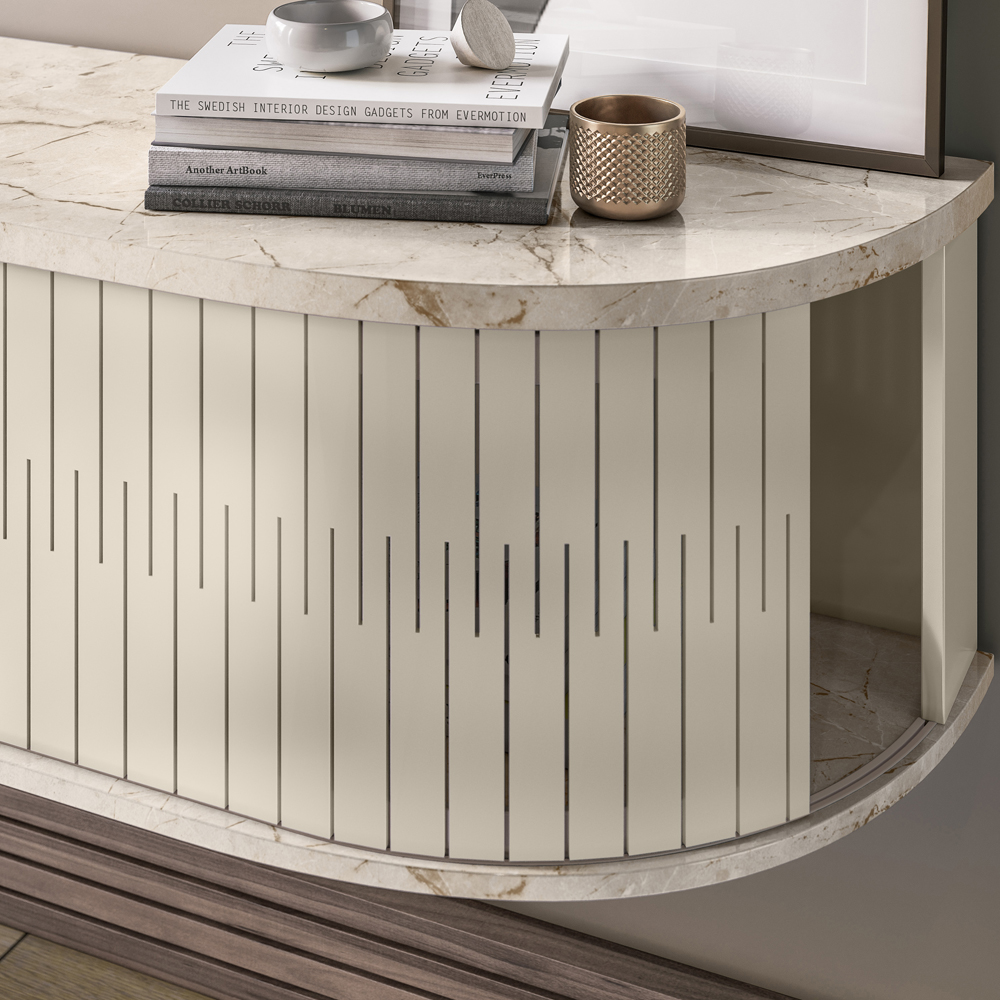 Rack Bancada Suspensa 183 cm TV 75 Pol 2891 Calacata Off White MDT