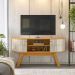 Rack Bancada Tv 55 Pol 136 cm Atlanta Cinamomo Off White MADETEC