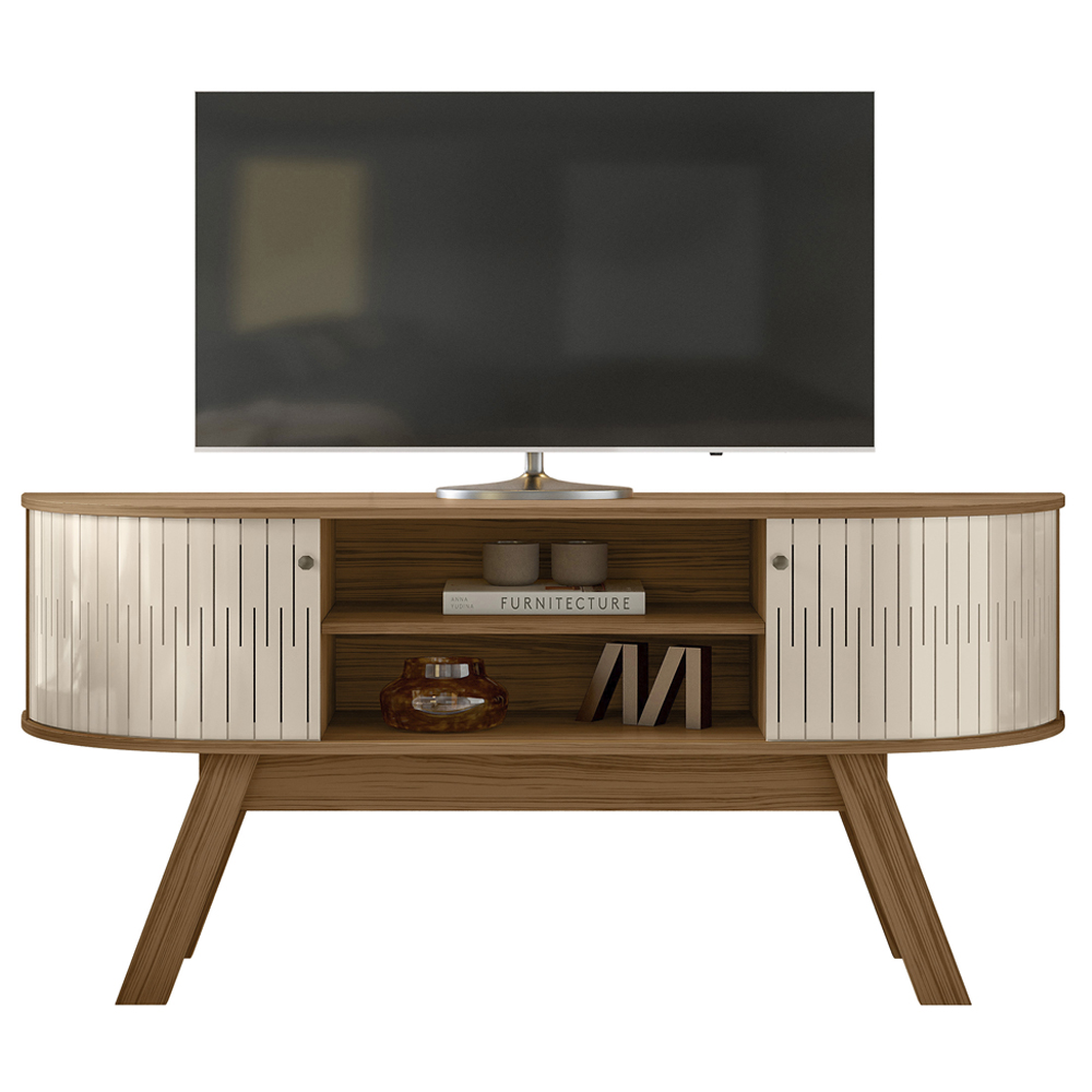 Rack Bancada Tv 55 Pol 136 cm Atlanta Naturale Off White Madetec