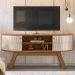 Rack Bancada Tv 55 Pol 136 cm Atlanta Naturale Off White Madetec