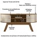 Rack Bancada Tv 55 Pol 136 cm Atlanta Naturale Off White Madetec